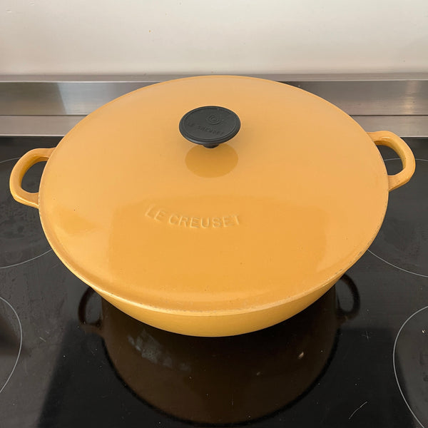 Le Creuset wok gietijzer 32 cm okergeel