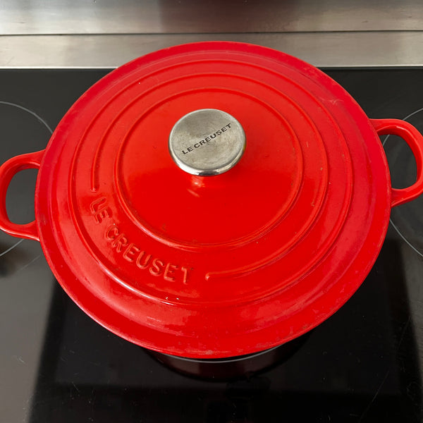 Le Creuset braadpan 24 cm oranje rood